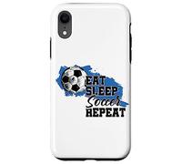 Soccer Funny Eat Sleep Soccer Repeat Carcasa para iPhone XR