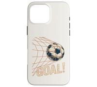 Soccer Goal Celebration Vintage Soccer Ball in Net Carcasa para iPhone 16 Pro Max