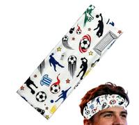 Soccer Headband, Elastic Non Slip Breathable Football Hairband with Moisture Wicking Performance Fabric and Comfortable Stretch Fit Design, Sports Headband for Running Cycling Yoga Cheer Game
