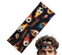 Soccer Headband, Elastic Non Slip Breathable Football Hairband with Moisture Wicking Performance Fabric and Comfortable Stretch Fit Design, Sports Headband for Running Cycling Yoga Cheer Game