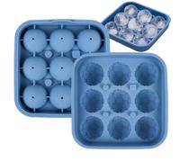 Soccer Ice Mold - 9 Cavity Silicone Tray Flexible Football | Shaped Ice Maker Food Grade Freezer Mold Easy Release Design for Whiskey, Cocktail, Drinks, Beverages, Summer Party or Game Day