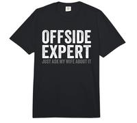 Soccer Joke Offside Expert Just Ask My Wife Funny Husband Comfort Colors Adult Heavyweight T-Shirt