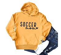 Soccer Mom Hoodie Sweatshirt Women Long Sleeve Football Season Shirts Crewneck Casual Loose Comfy Pullover Tops