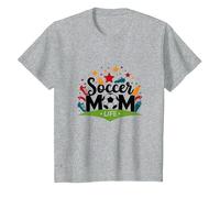 Soccer Mom Life: Regalo de Orgullo para Padres Deportivos para Mujeres Camiseta, Niños, Gris Jaspeado, 2 años