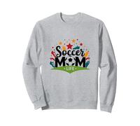 Soccer Mom Life: Regalo de Orgullo para Padres Deportivos para Mujeres Sudadera, Unisex para Adultos, Gris Jaspeado, S