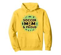 Soccer Mom & Proud: Orgullo de Padres Deportivos, mamá de fútbol Sudadera con Capucha, Unisex para Adultos, Limón, XL