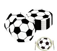 Soccer Napkins - 20 Pieces Party Decoration, Sports Theme Dinner Napkins for Kids, Teens, Adults Birthday Celebration Banquet Home School Sports Day Themed Event League Party Use
