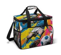 SOCCER SCENE POP ART - Bolsa térmica para camping, enfriadores de playa, portátiles, a prueba de fugas, con correa para el hombro