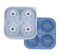 Soccer Shape Ice Ball Mold - Silicone Sphere Tray, Round Maker Cold Block, Template Flexible Easy Release Freezing | Suitable for Cocktails Party Drinks Coffee Juice Beverage Refrigerator Kitchen Home