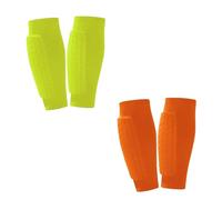 Soccer Shin Guard Pads for Kids, Youth and Adults, Compression Sleeves with Honeycomb Padding, Lightweight Protective Football Gear for Soccer Baseball and Boxing (2 Pairs-N,S-Under 110 lbs)