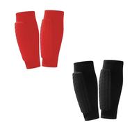 Soccer Shin Guard Pads for Kids, Youth and Adults, Compression Sleeves with Honeycomb Padding, Lightweight Protective Football Gear for Soccer Baseball and Boxing (2 Pairs-B,L-Under 160 lbs)