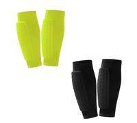 Soccer Shin Guard Pads for Kids, Youth and Adults, Compression Sleeves with Honeycomb Padding, Lightweight Protective Football Gear for Soccer Baseball and Boxing (2 Pairs-E,L-Under 160 lbs)