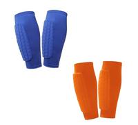 Soccer Shin Guard Pads for Kids, Youth and Adults, Compression Sleeves with Honeycomb Padding, Lightweight Protective Football Gear for Soccer Baseball and Boxing (2 Pairs-M,S-Under 110 lbs)