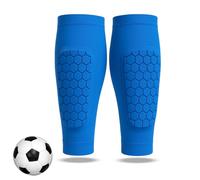 Soccer Shin Guards for Youth & Adult with Lightweight Honeycomb Pads, Durable Protection & Breathable Shin Guards for Daily Training (Blue,Medium)