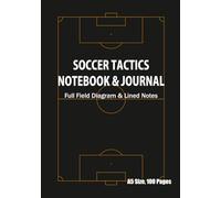 Soccer Tactics Notebook & Journal A5 100 Pages: Left Page Full Field Diagram, Right Page Lined Notes - For Coaches, Players