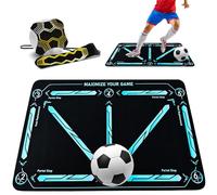 Soccer Training Mat with Adjustable Soccer Trainer - Non-Slip Soccer Training Equipment for Kids Youth to Boost Speed, Strength & Coordination | Soccer Trainer for Indoor/Outdoor Drills