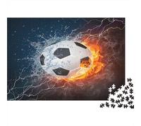 Soccerball-DynamicSportsArt Puzzle for The Whole Family Fiery Soccer Ball with Sparks for Women, Gifts for Men Adults & Kids 52x38cm/1000pcs