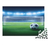 SoccerGoalNight-StadiumIlluminationStyle Puzzle for Adults Soccer Ball on Stadium Field Brainteasing & Challenging Game for Wall Decoration 52x38cm/1000pcs