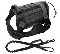 SOCHII Arnés táctico militar K9 para perro, chaleco de trabajo para perro, correa elástica de nailon, entrenamiento para correr para perros medianos y grandes, pastor alemán (pecho de 53 a 76 cm