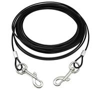 SOCHII Cable de amarre para perro, a prueba de mordidas, para patio al aire libre, camping, apto para perros pequeños, medianos y grandes, 3 m, 5 m, 10 m, negro, 5 m