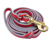 SOCHII Correa de cuero para perro para entrenamiento de mascotas, correa para correr para perros medianos y grandes, pastor alemán K9, 1,5 m/2,5 m de largo, rojo, 2,5 m