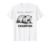 Social Anxiety Champion OpossumFunny Screaming Playing Camiseta