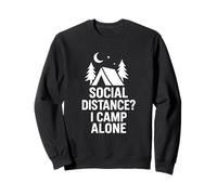 Social Distance Camping Alone Divertido Humor al Aire Libre Sudadera