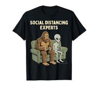 Social Distancing Experts Funny Mythical Duo Bigfoot Alien Camiseta