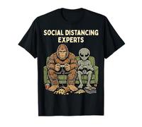 Social Distancing Experts Funny Mythical Duo Bigfoot Alien Camiseta