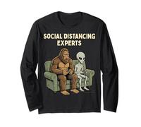 Social Distancing Experts Funny Mythical Duo Bigfoot Alien Manga Larga