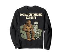 Social Distancing Experts Funny Mythical Duo Bigfoot Alien Sudadera