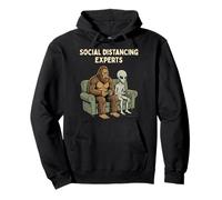 Social Distancing Experts Funny Mythical Duo Bigfoot Alien Sudadera con Capucha