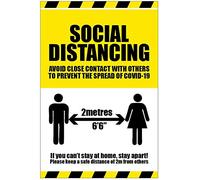 Social distancing, If you can't stay at home stay apart coronavirus Rígido PVC Señal de Seguridad 250x300mm
