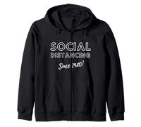 Social Distancing Since 1980 Birthday Gift 80's Dad Sudadera con Capucha