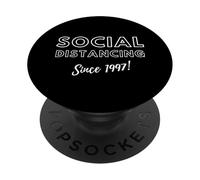 Social Distancing Since 1997 - Introvert 90's Birthday 1997 PopSockets PopGrip Adhesivo