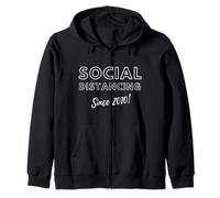 Social Distancing Since 2010 Funny 2010s Meme Birthday 2010 Sudadera con Capucha