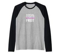 Social Distancing Will Set Us Free Camiseta Manga Raglan