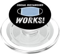 Social Distancing Works - Wear A Face Mask and Wash Hands PopSockets PopGrip para MagSafe
