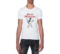 Social Distortion Camiseta Blanca para Hombre De Manga Corta con Cuello Redondo White T-Shirt Mens