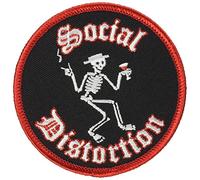 SOCIAL DISTORTION distorsión Skeleton Esqueleto PATCH PARCHE, Officially Licensed Products Classic Rock Artwork, Iron-On / Sew-On, 3" x 3.5" Embroidered bordado Patch