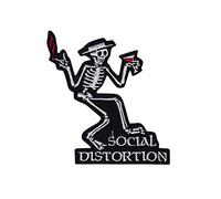 Social Distortion Skull parche patch bordado con logotipo para planchar de hierro en apliques
