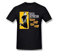 Social Distortion Somewhere Between Heaven and Hell - Camiseta de manga corta de algodón para hombre, Negro, M