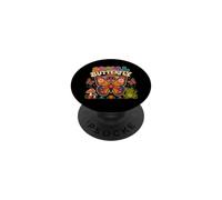Social Mariposa Hippie Flower Power Peace Vibes Girls Happy PopSockets PopGrip Adhesivo