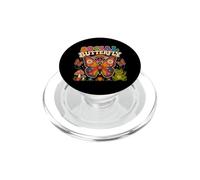 Social Mariposa Hippie Flower Power Peace Vibes Girls Happy PopSockets PopGrip para MagSafe