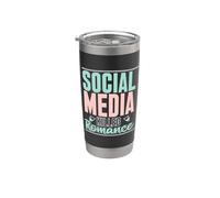 Social media killed romance Vaso térmico de acero inoxidable de doble pared