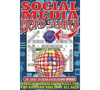 Social Media Word Search: Easy To Read Print With 50+ Puzzles About Social Media, Internet, Tech, And More | 6x9 inch, 110 pages | Gift For Holidays, Vacations, and Spare Time