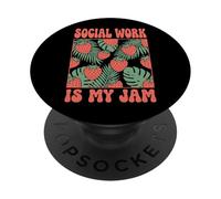 Social Work Is My Jam Bienestar Infantil PopSockets PopGrip Adhesivo