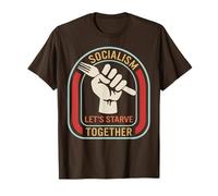 Socialismo Vamos a Morir de Hambre Juntos Tenedor Retro Libertario Capit Camiseta