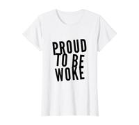 Socialista de Izquierda políticamente Bien informado Orgulloso de Estar Despierto Camiseta gráfica económica, Mujer, Blanco, L