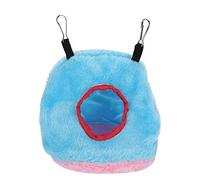 Socialme-EU Nido de Loro Pájaro de Felpa Hamaca de Algodón Cálido Redondo Colgante Columpio Cueva Casa Mascotas Pequeñas (S-Azul)